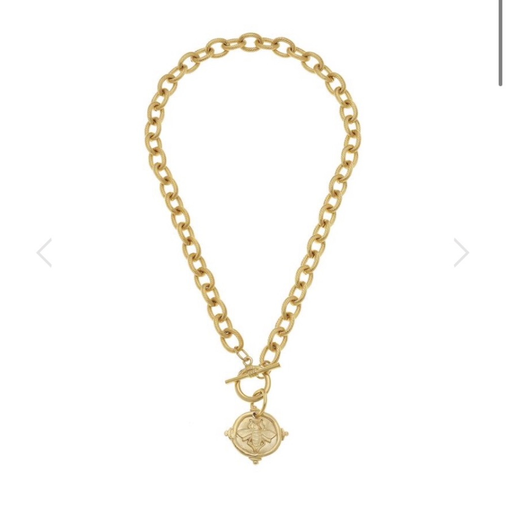 Susan Shaw Bee Intaglio Toggle Necklace